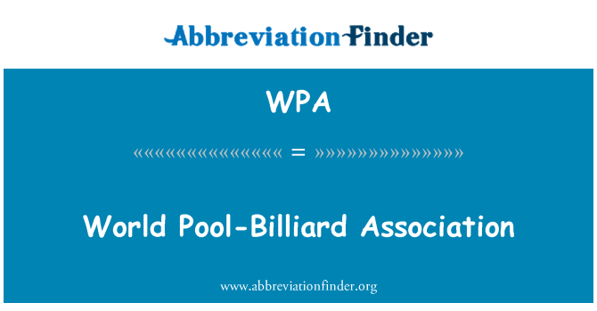 WPA: Association mondiale de Pool-Billard