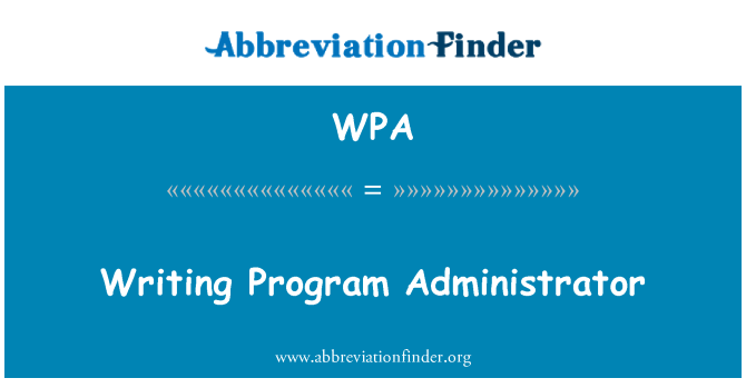 WPA: Amministratore del programma di scrittura