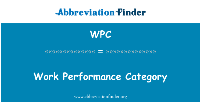 WPC: Werk prestaties categorie