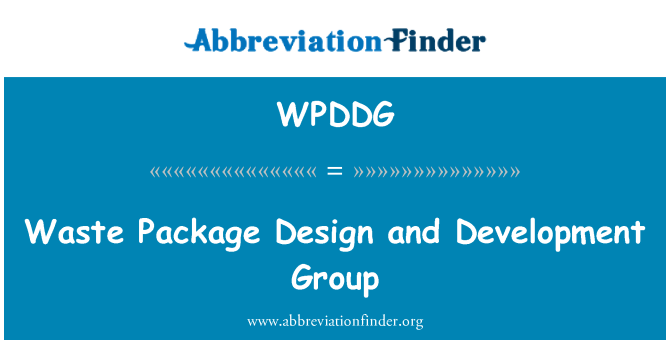WPDDG: 廢物的包裝設計和發展集團