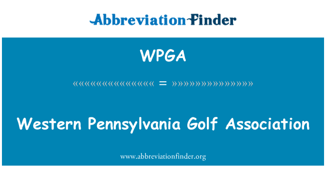 WPGA: Westlichen Pennsylvania Golfverband