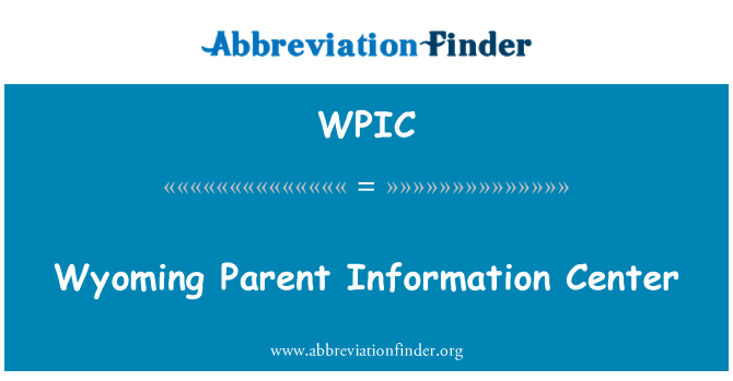 WPIC: Wyoming rodič informační centrum
