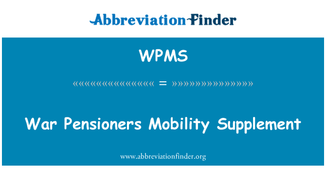 WPMS: Supplemento mobilità dei pensionati di guerra