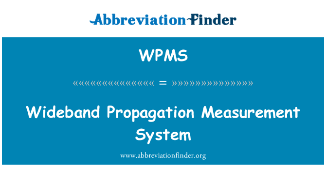WPMS: שיטת מדידה של הפצת רחבת פס