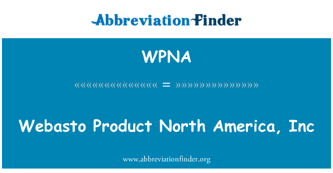 WPNA: 偉巴斯特產品北美公司