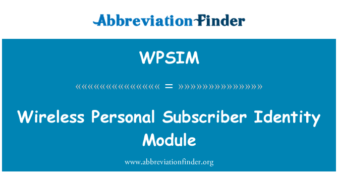 WPSIM: Bezdrôtové osobné Subscriber Identity Module