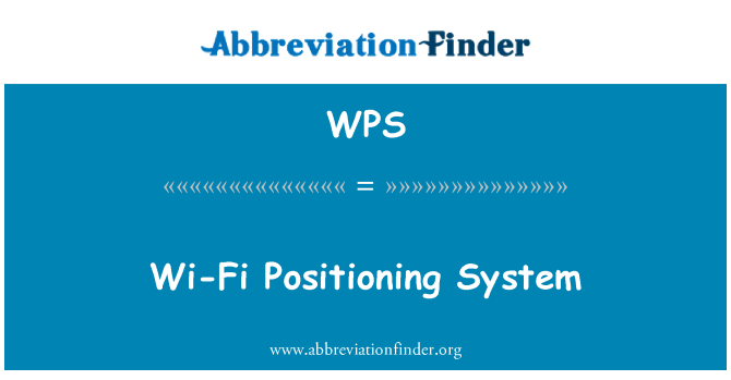 WPS: Sistema di posizionamento Wi-Fi