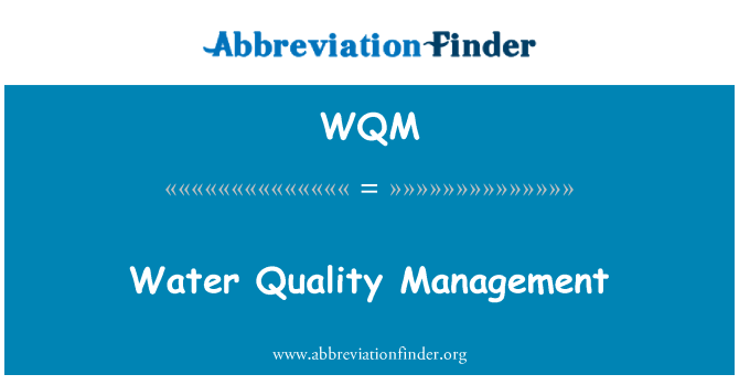 WQM: Gestione della qualità dell'acqua
