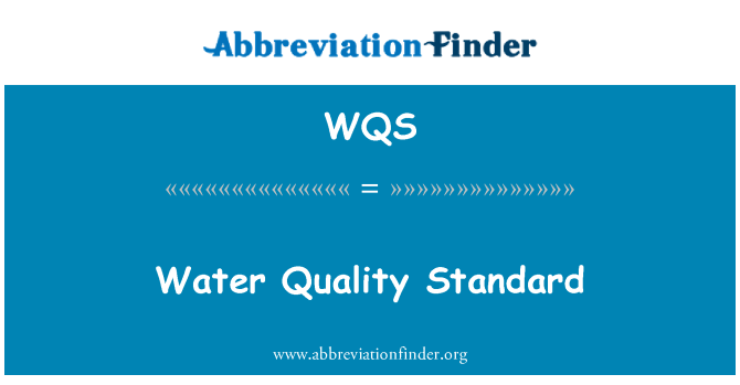 WQS: Norme de qualité de l'eau