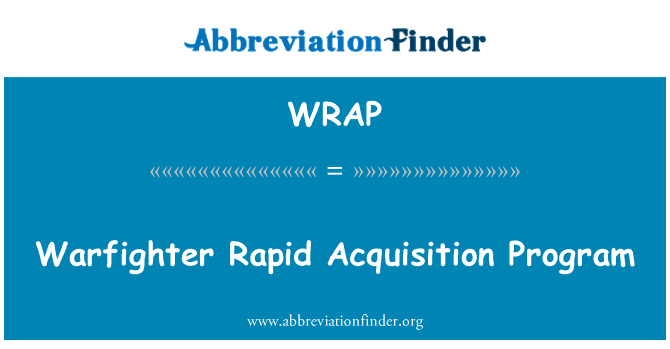 WRAP: Programme d'Acquisition rapide Warfighter