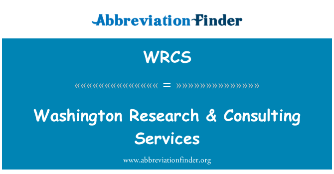 WRCS: Washington tutkimus & konsultointipalvelut