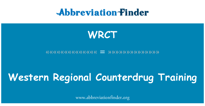 WRCT: Counterdrug אזורית המערבי הדרכה