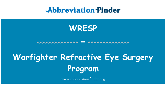 WRESP: Il-programm tal-Warfighter tal-Kirurġija għajn Refractive