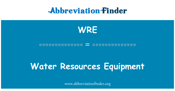 WRE: Water Resources apparatuur
