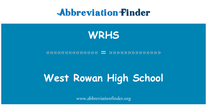 WRHS: West Rowan lekòl segondè