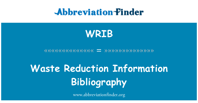 WRIB: Snížení odpadu informace bibliografie