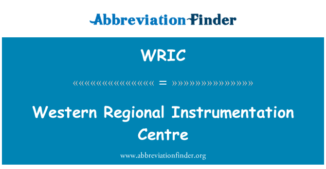 WRIC: Zahodni regionalni Instrumentation center