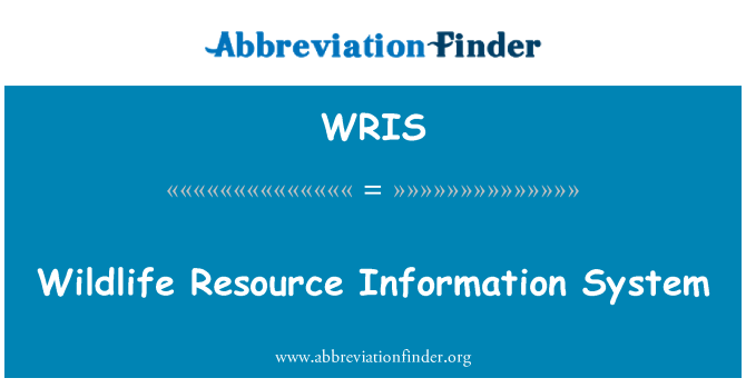 WRIS: 야생 동물 자원 정보 시스템