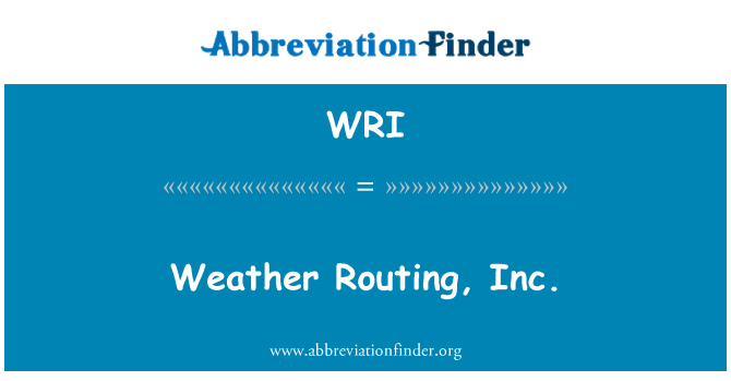 WRI: מזג אוויר ניתוב, Inc.