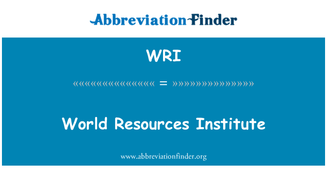 WRI: World Resources Institute