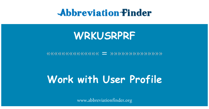 WRKUSRPRF: Käsitellä käyttäjäprofiili