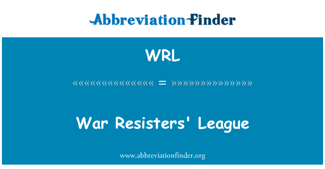 WRL: Ligue des résistants à la guerre