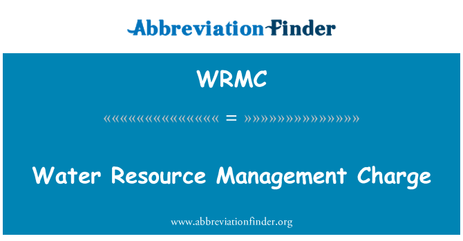 WRMC: Taxa de Management apă resurse