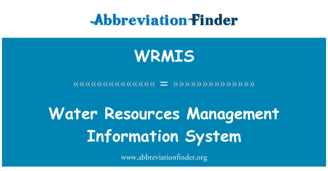 WRMIS: Informační systém řízení zdrojů vody