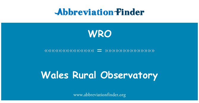 WRO: Уелс обсерватория на селските