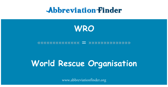 WRO: Organización Mundial de rescate