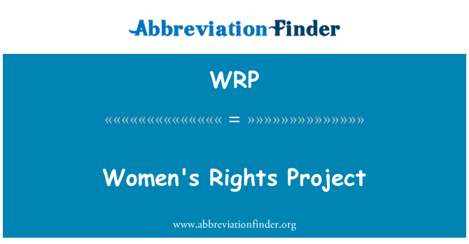 WRP: Projeto dos direitos da mulher
