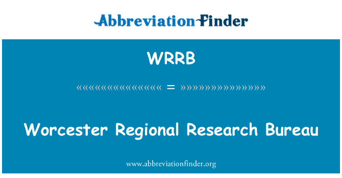 WRRB: Worcester Regional Research Bureaun