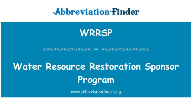 WRRSP: Programa de patrocinador de restauración de recursos de agua