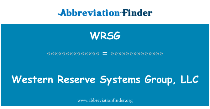 WRSG: 西保留地大學系統集團有限責任公司