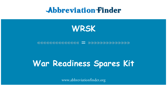 WRSK: Háború Readiness Kit alkatrészek
