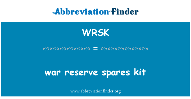 WRSK: 전쟁 준비 스페어 키트