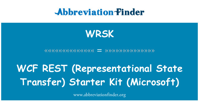 WRSK: وکف (ریپریسانٹیٹاونال ریاستی منتقلی) باقی سٹارٹر کٹ (Microsoft)