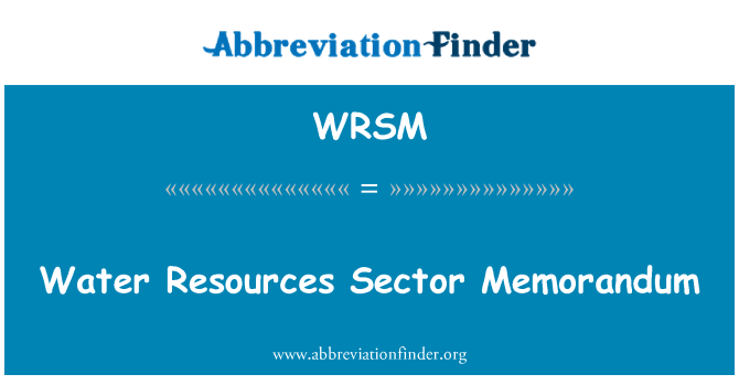WRSM: 水的資源部門備忘錄