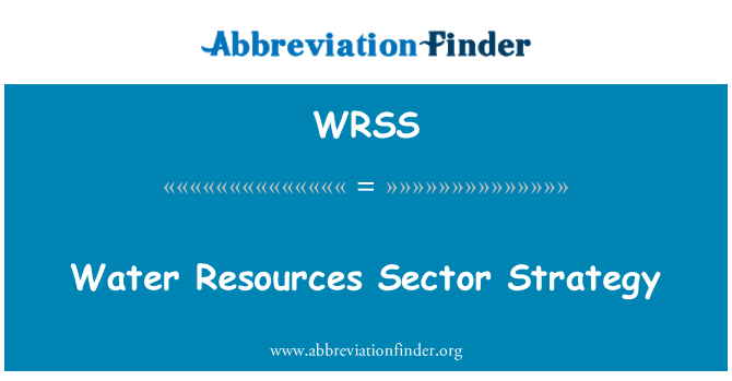 WRSS: Vand ressourcer sektorstrategi