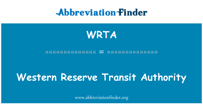 WRTA: مغربی ریزرو ٹرانزٹ اتھارٹی