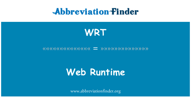 WRT: Web Runtime