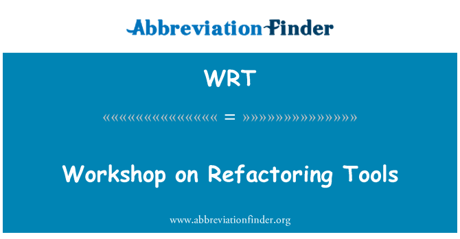 WRT: Workshop med Refactoring værktøjer