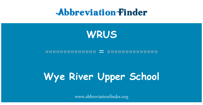 WRUS: Wye River Upper School