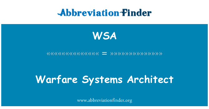 WSA: Architetto di sistemi di guerra