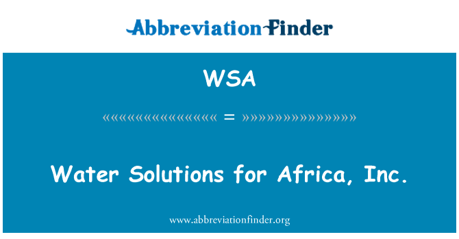 WSA: Soluzzjonijiet ta ' ilma għall-Afrika t'Isfel, Inc.
