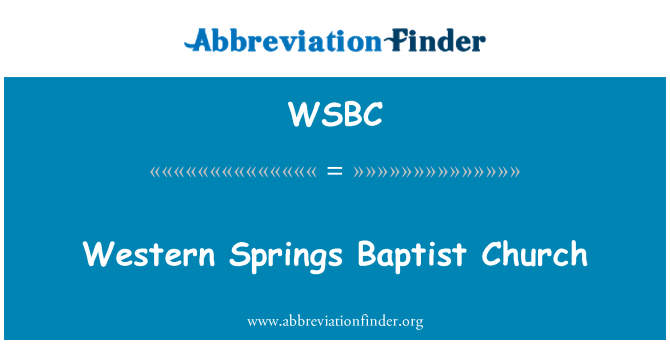 WSBC: کلیسای باپتیست چشمه غربی