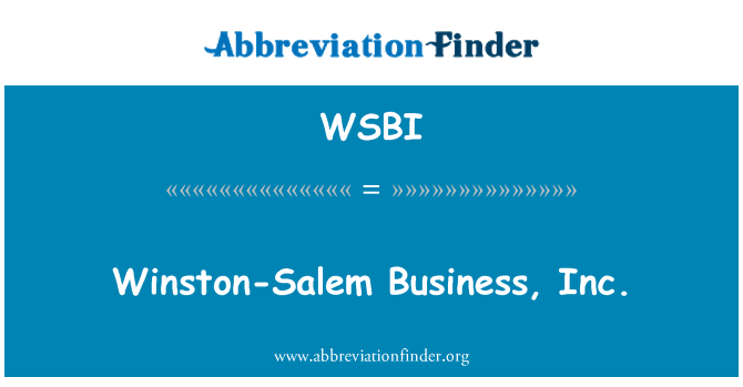 WSBI: Winston-Salem. podnikání, Inc.