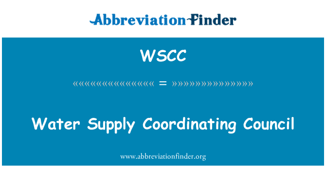 WSCC: Water Supply Coordinating Council
