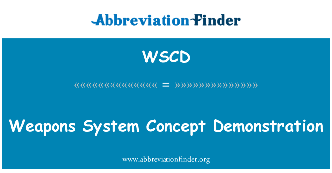WSCD: Predstavitev koncepta orožje sistem