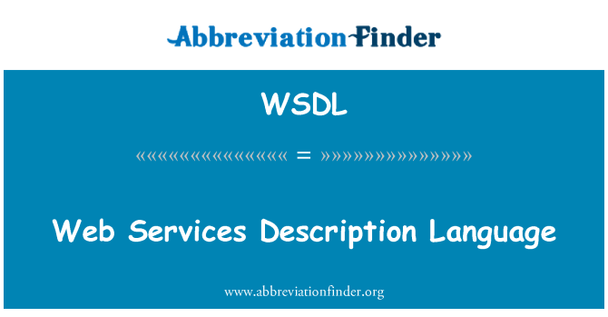 WSDL: Web 服务描述语言